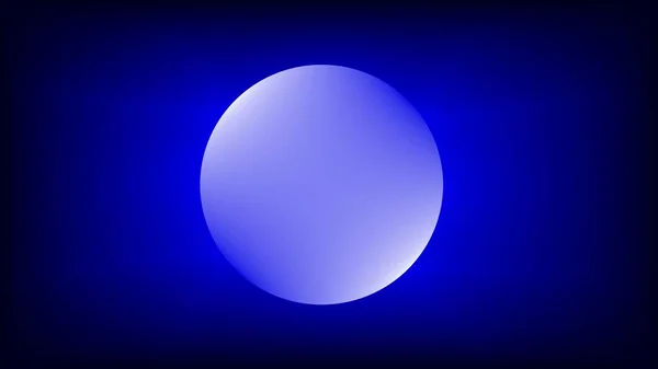 Orbită Argintie Strălucitoare Lună Peste Fundal Strălucitor Albastru Închis — Vector de stoc