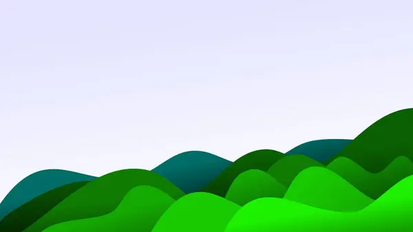 Grüne Hügel Und Berge Umrahmen Abstrakten Kopierraum Hintergrund — Stockvektor