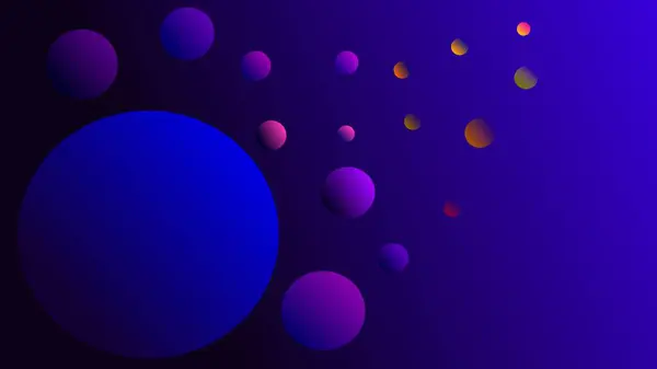 Разноцветные Сферы Сумеречных Пастельных Цветов Темно Синем Фоне — стоковый вектор