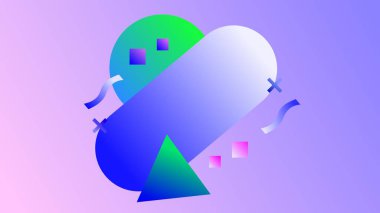 Parlak temalı kapsül dairesi ve üçgen geometrik gradyan çerçeve tutucu arka planı