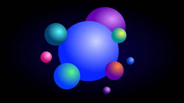 Esferas Gradiente Multicolor Geométrico Copia Espacio Fondo — Vector de stock