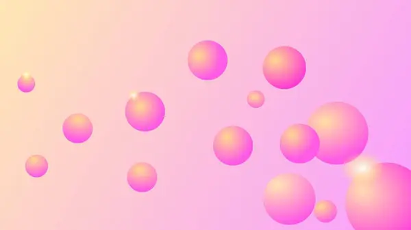Flux Bulles Sphères Pastel Mignon Copie Fond Espace — Image vectorielle