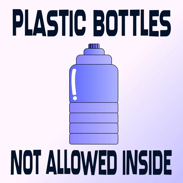 Plastikflaschen Nicht Erlaubt Inneren Einfache Illustration Beschilderungsvektor — Stockvektor