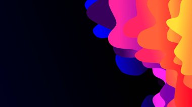 Düzensiz örtüşen renkli dalgalar günbatımı palet kopyalama arkaplanı.