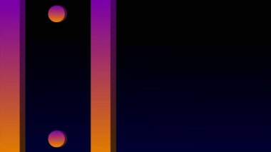 Koyu mavi kopya alanı üzerinde 3B çubuklar ve daireler yan çerçeve