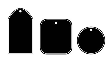 Üç siyah basit lüks satış işi pazarlama etiketi çeşitli tasarımlar