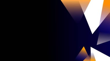 Koyu mavi boş sunum arkaplanı üzerine turuncu cam parçaları