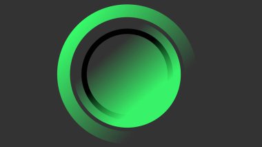 Koyu gri arkaplan üzerinde soyut yeşil sönen çemberler