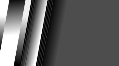 Düz gri metalik ve parlak geometrik şekiller koyu gri arkaplan üzerinde çerçeve