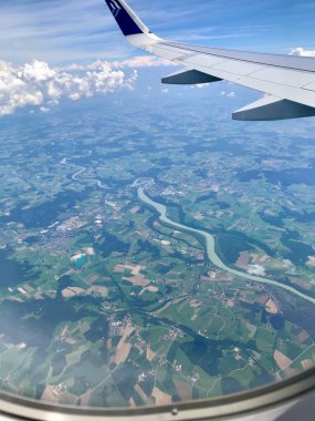 A river view from the sky with Aegean Airlines
