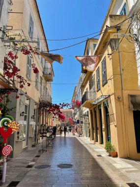 A View of People Strolling in Alleys
