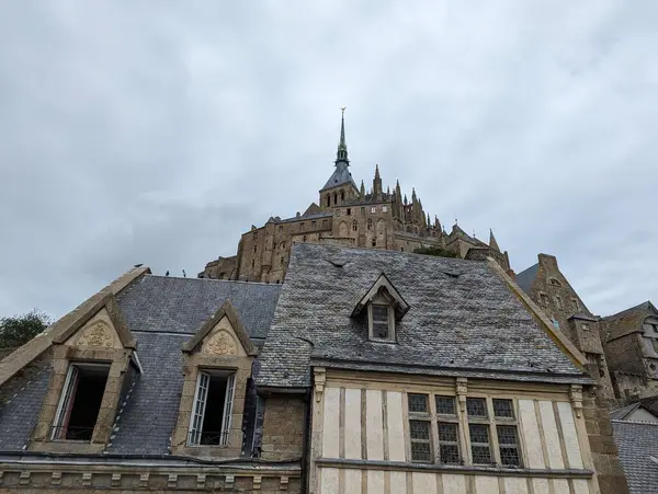 Majestueuze Abdij Mont Saint Michel Normandië Frankrijk Midden Van Schoonheid — Stockfoto