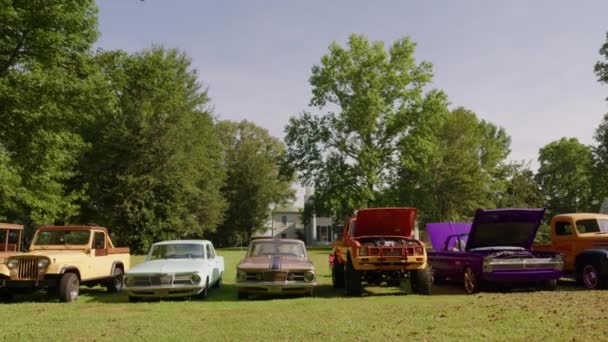 Vintage Car Show Farmě Mississippi Cruisin Cotesworth Antique Car Show — Stock video