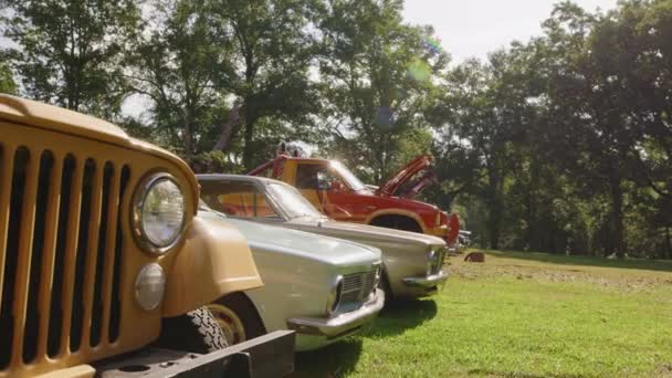 Vintage Car Show Farmě Mississippi Cruisin Cotesworth Antique Car Show — Stock video