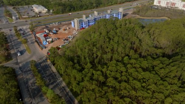 Hotel Construção Panama City Beach Florida Aerial View Drone Filmagem — Vídeo de Stock