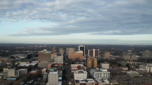 Aerial View Downtown Jackson Mississippi Drone Footage Looking Capitol Stree — Stock Video
