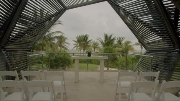 Una Ceremonia Boda Tropical Ubicación Cancún México Imágenes Alta Calidad — Vídeo de stock