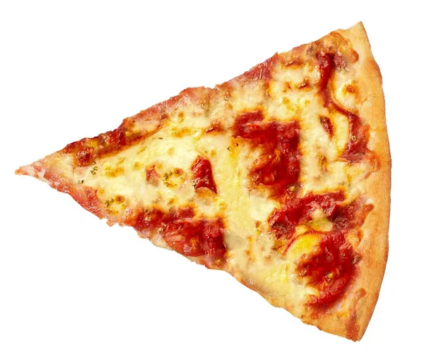 Slice Hot Delicious Pizza Isolated White Background — Fotografia de Stock