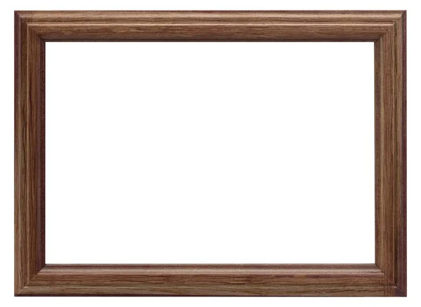 Empty Wooden Photo Frame Isolated White Background — Stock Photo, Image