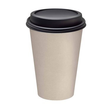 Blank disposable coffee cup mockup isolated