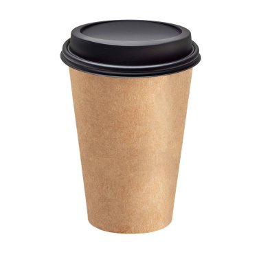 Blank disposable coffee cup mockup isolated