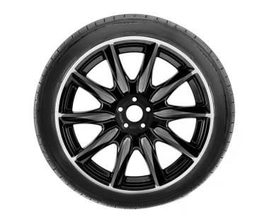 Araç tekerleği beyaz arkaplanda izole edildi