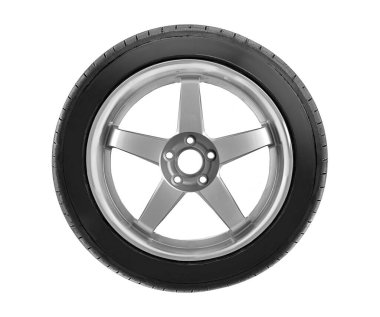 Araç tekerleği beyaz arkaplanda izole edildi