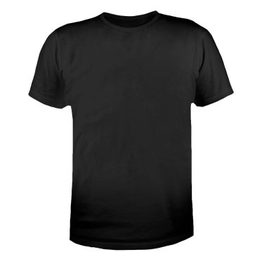 Black t shirt isolated on white background