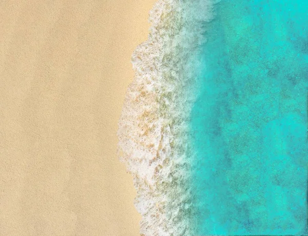 Пляж Хвилі Вид Зверху Фон — стокове фото