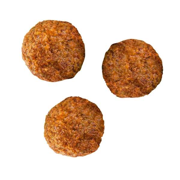 Tři Koule Falafel Izolovaných Bílém Pozadí — Stock fotografie