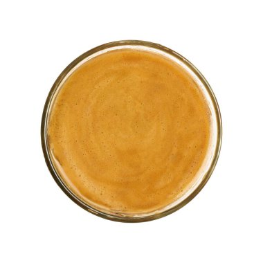 Glass coffee cup top view