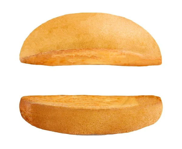 Бургер Хлеб Изолирован Белом Фоне — стоковое фото