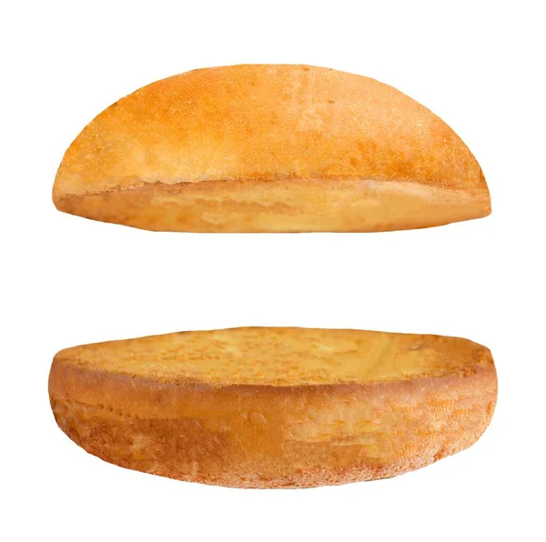 Beyaz Arkaplanda Izole Edilmiş Hamburger Ekmeği — Stok fotoğraf