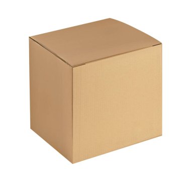 Beyaz arkaplanda karton kutu izole