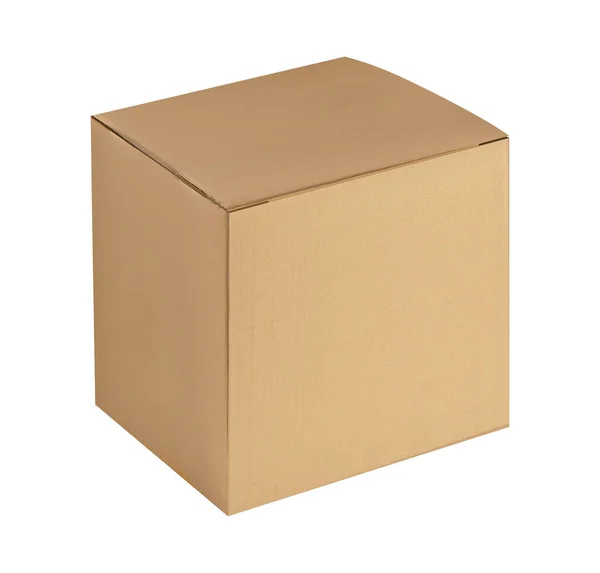 Kartonová Krabička Izolované Bílém Pozadí — Stock fotografie