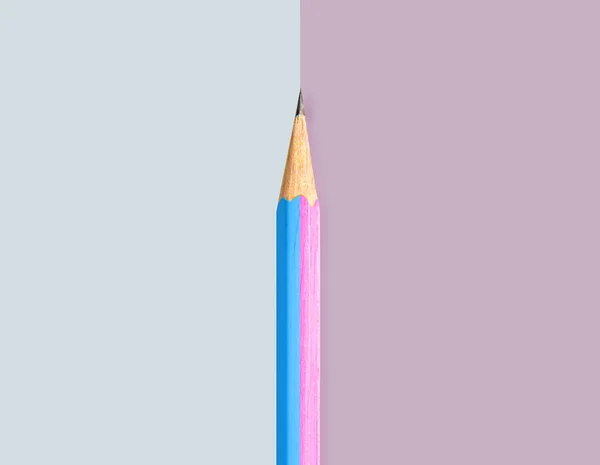 Crayon Couleur Bleu Rose Sur Fond Coloré — Photo