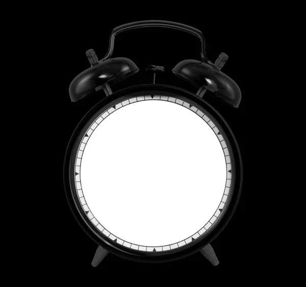Maqueta Reloj Viejo Blanco Aislado Sobre Fondo Negro —  Fotos de Stock