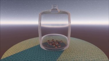 Sometimes gravity can change direction and intensity. What can happen then you can see in this funny 3d video animation.