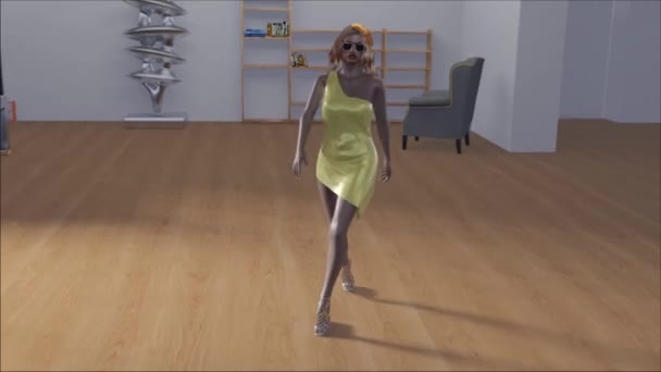Video Animation You Can See Simulation Fashion Walk Some Fictional — Stok video
