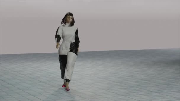 Simulasi Dari Fashion Show Mana Model Fiksi Memakai Beberapa Kombinasi — Stok Video