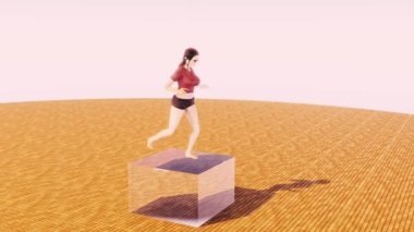 This rag doll just like to dance on a slippy cube. And we just like to watch her. Because it's funny.