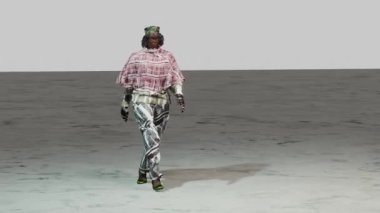 Some members of an army also have sometimes need to look and walk fashionable. They can do that in their military dress too.  This funny 3d video animation can be used as a screensaver and also stand in many digital art collections.