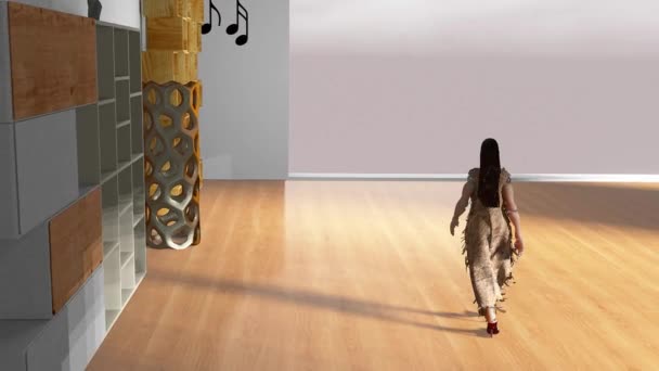 Pocahontas Wearing Some Fashion Show Some Fictional Apartment You Should — Vídeo de Stock