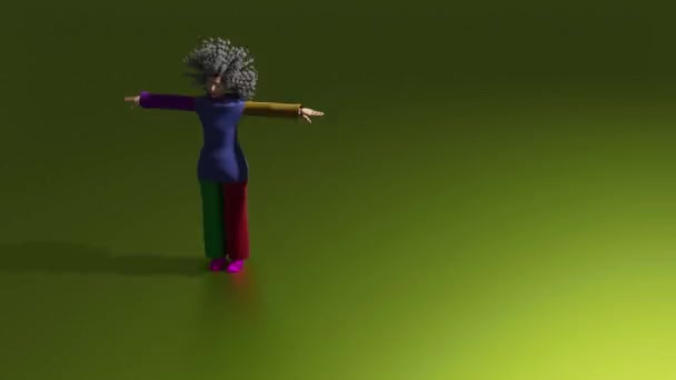 Женщина Любит Танцевать Повседневной Одежде — стоковое видео