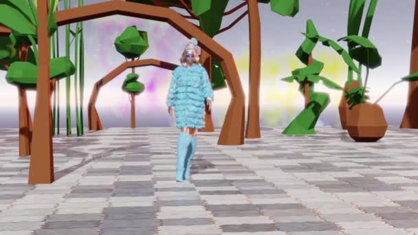 Simulation Fashion Show Some Fantasy Land Fictional Model Wears Some — ストック動画