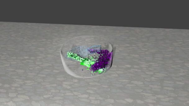 Three Different Fluids Mixing Together Scientific Simulation Making Some Interesting — Vídeo de Stock
