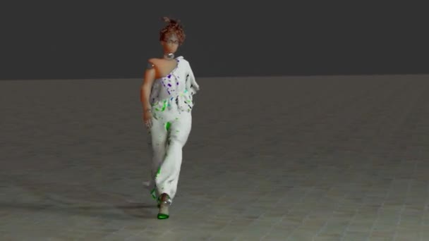 Another Simulation Fashion Show New Fashion Design — Video Stock
