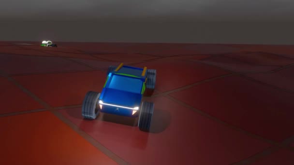 Here Trying Simulate Vehicle Adhere Surface Very Uneven Terrain Relative — Stockvideo