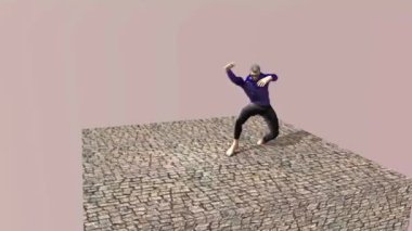 Funny animation of a male character.