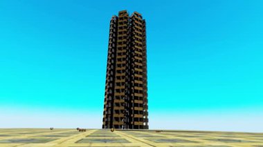 Building blocks construction themed 3d video funny animation.